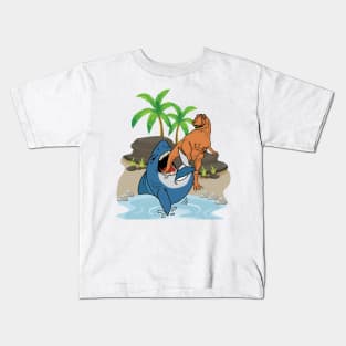 Shark And Dinosaur For Boys Kids T-Shirt